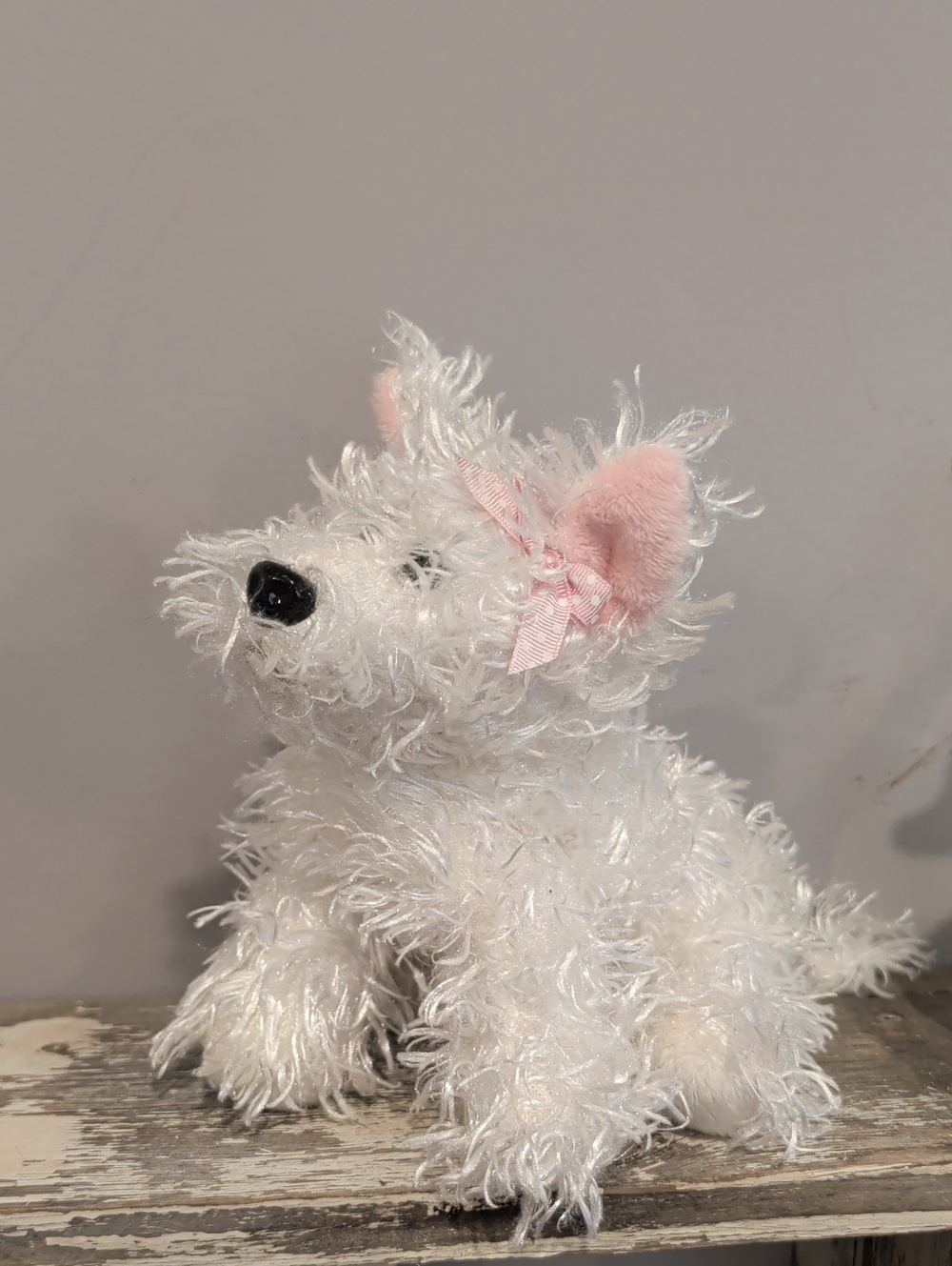 GANZ Webkinz White Shaggy Plush Dog No Tag Or Code